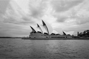 Oper in Sysdney (schwarz-weiß)