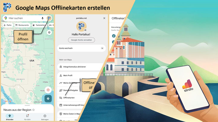 Tipps für die Nutzung von mobilem Internet und Offlinenaviagtion mit Google Maps bei Reisen durch die USA